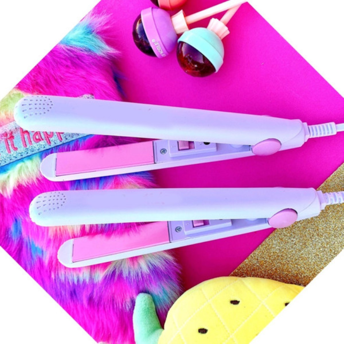 Plancha Para Cabello, Mini Plancha De Cabello De Bolsillo Blanco