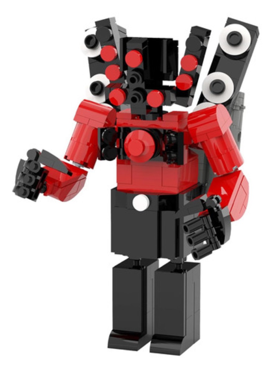 Juguetes De Bloques De Construcción De Inodoro Skibidi 1pcs ROJO