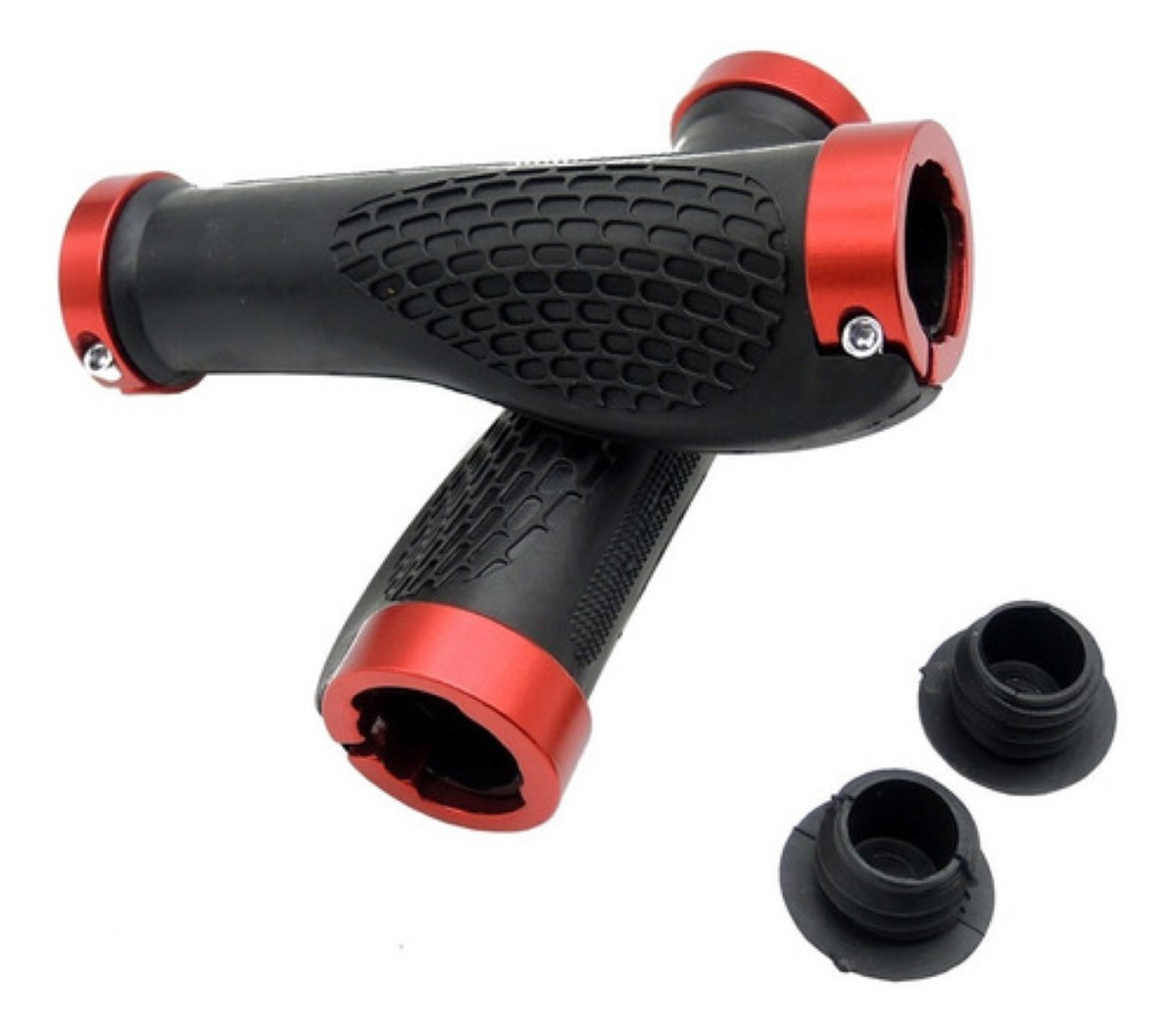 1par Empuñadura Manillar Puño Bicicleta De Montaña Universal Rojo/Negro