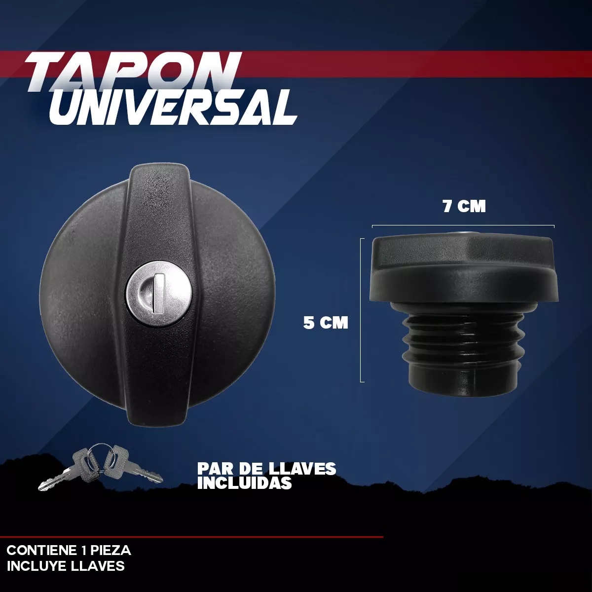 Tapon De Gasolina Universal Rosca Con Llave.