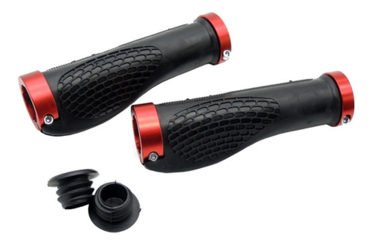 1par Empuñadura Manillar Puño Bicicleta De Montaña Universal Rojo/Negro