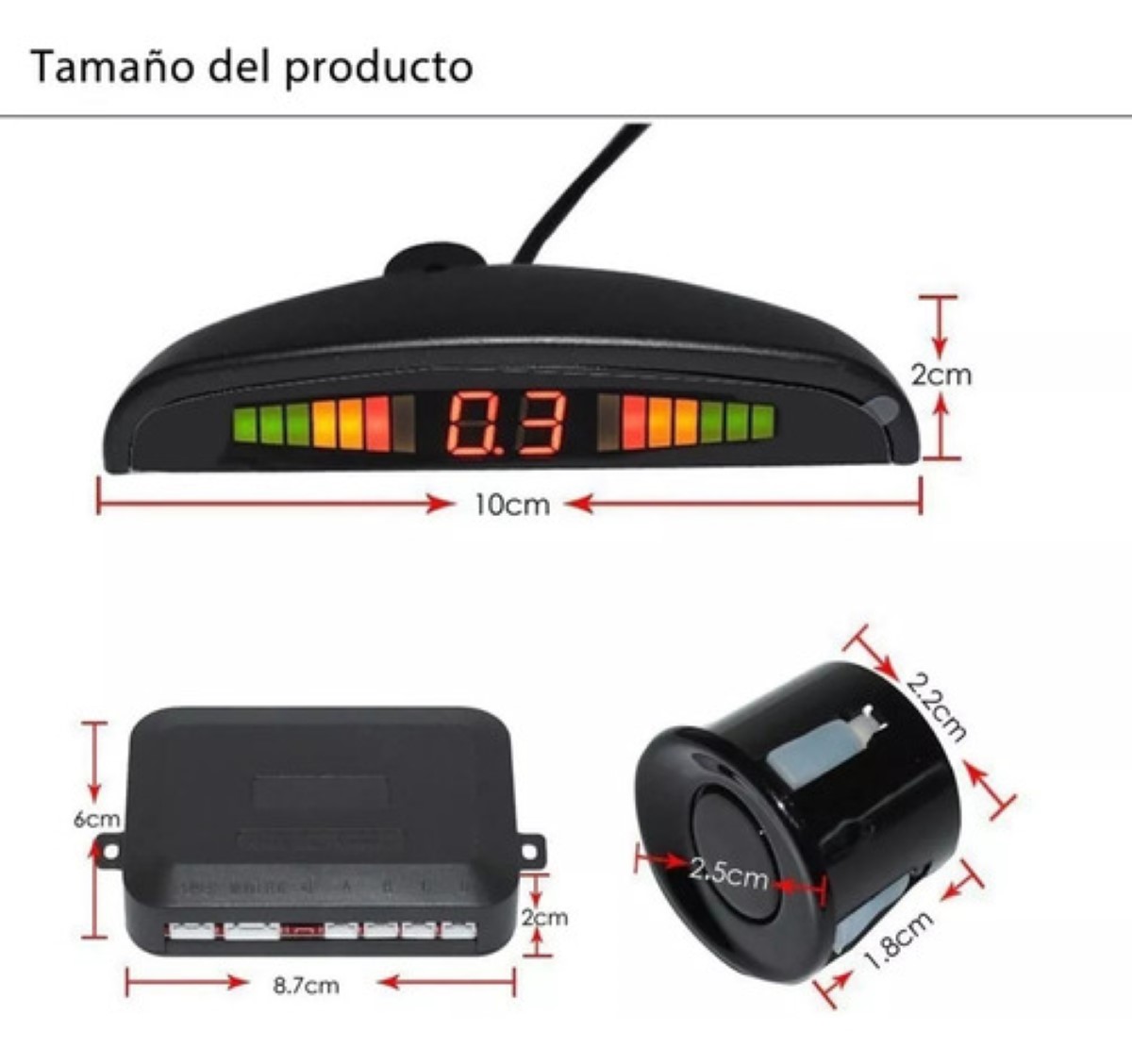 Sistema De Sensor De Aparcamiento De Alta Calidad Con 4 Sens Negro