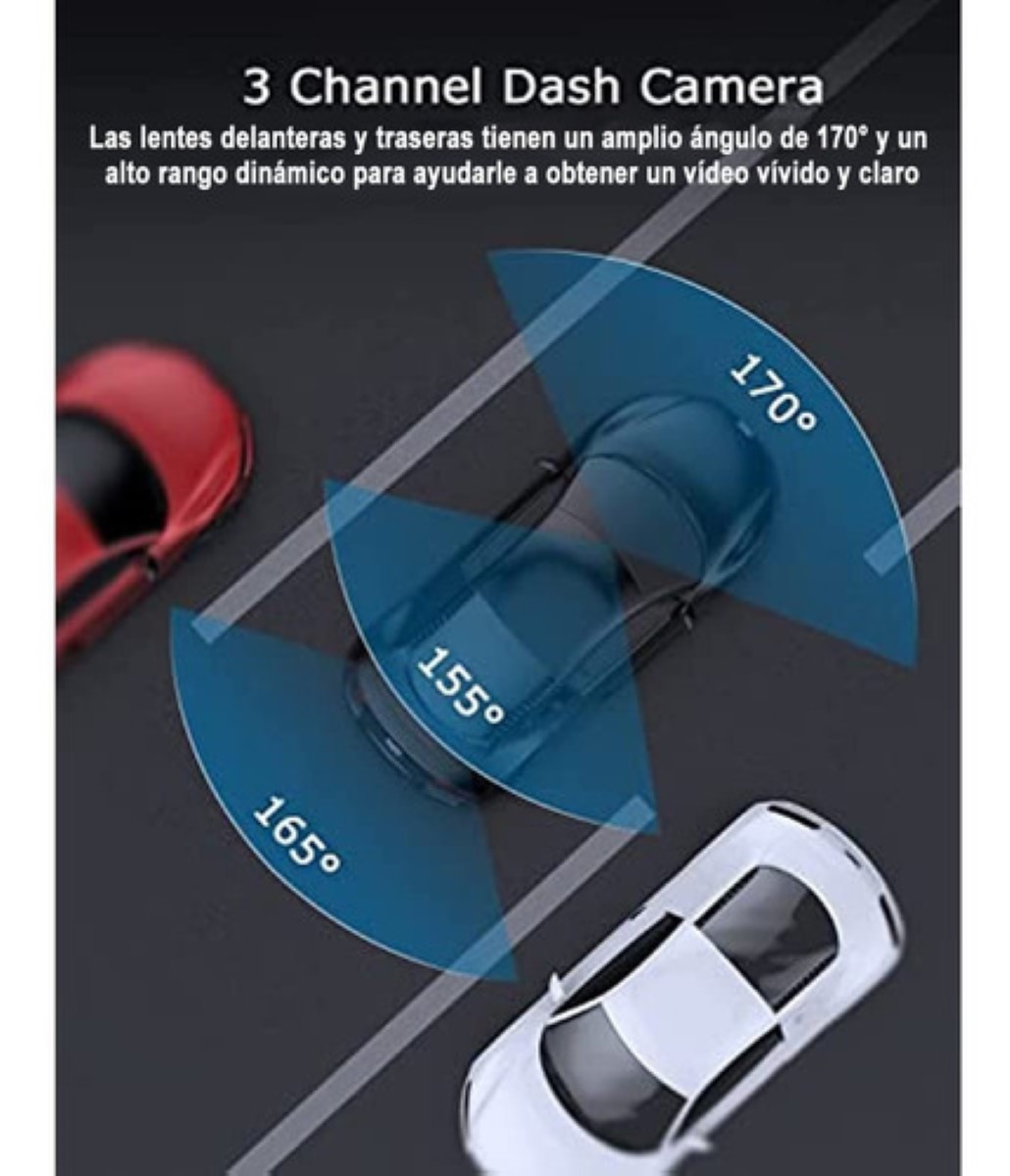 2k Doble Cámara Para Auto 1080p Hd Frente E Interior Negro