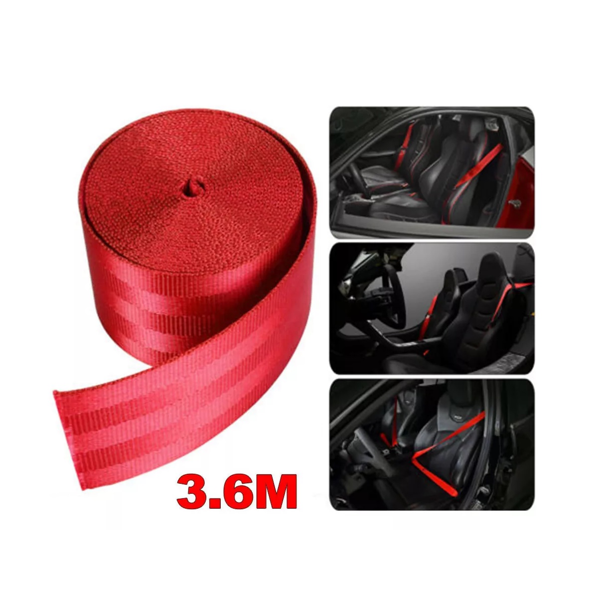 Rollo De Cinturón De Seguridad De Coche De Color Rojo.