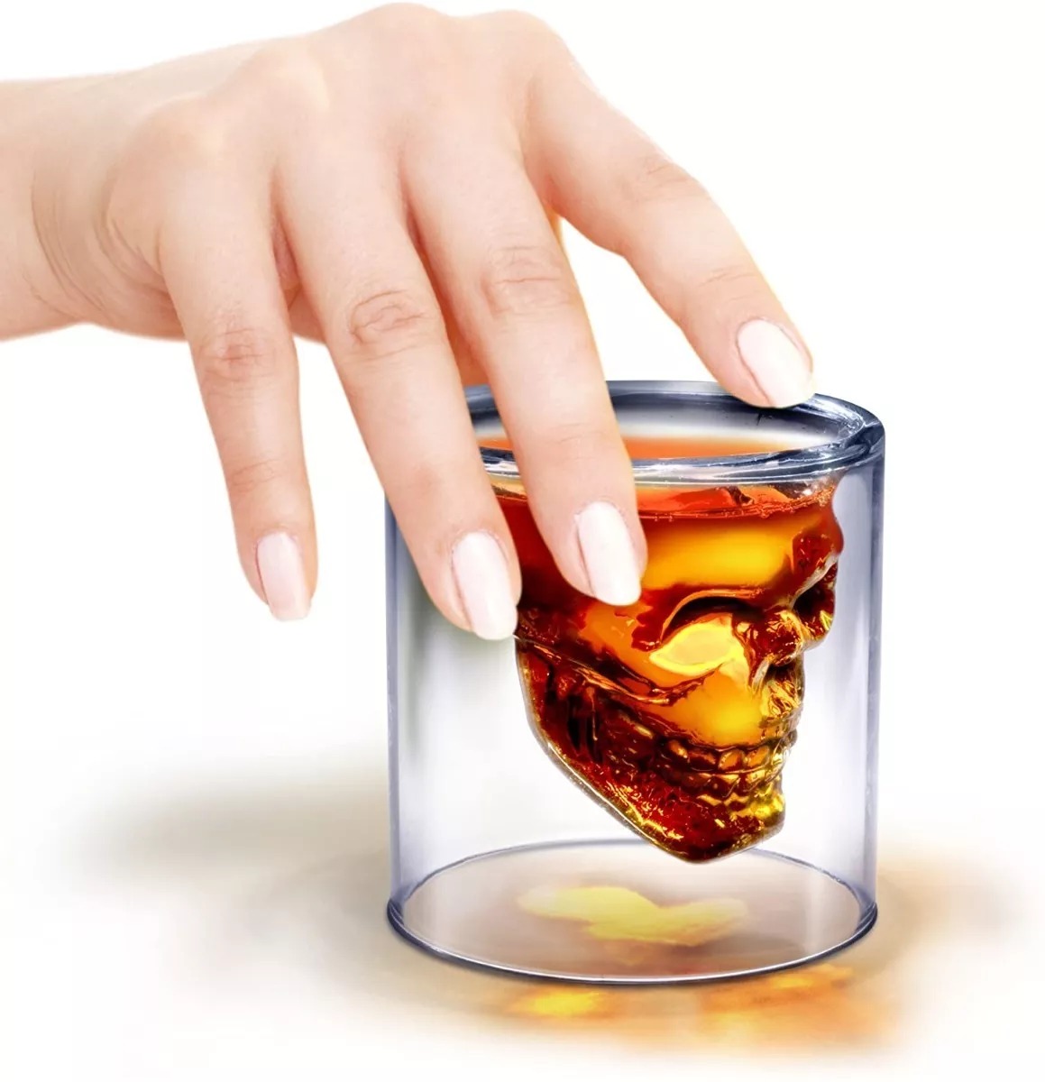 Set De Shots 2 Vasos Cristal Calavera Craneo 13 Cm (2 Pzas).
