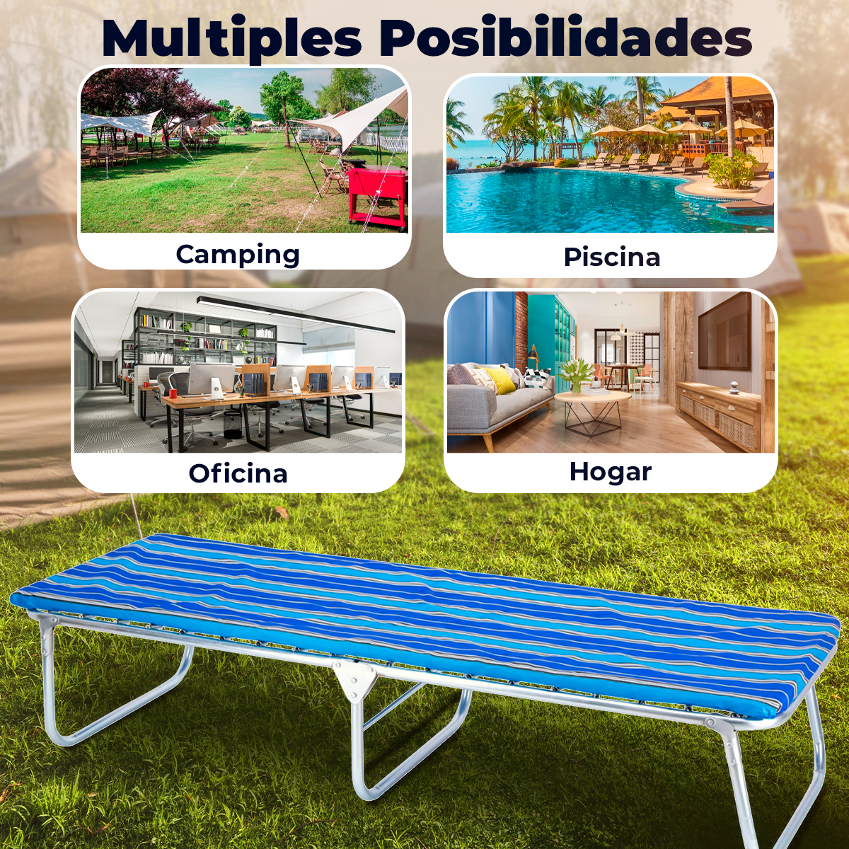 Catre Plegable con Colchoneta para Dormir 503.