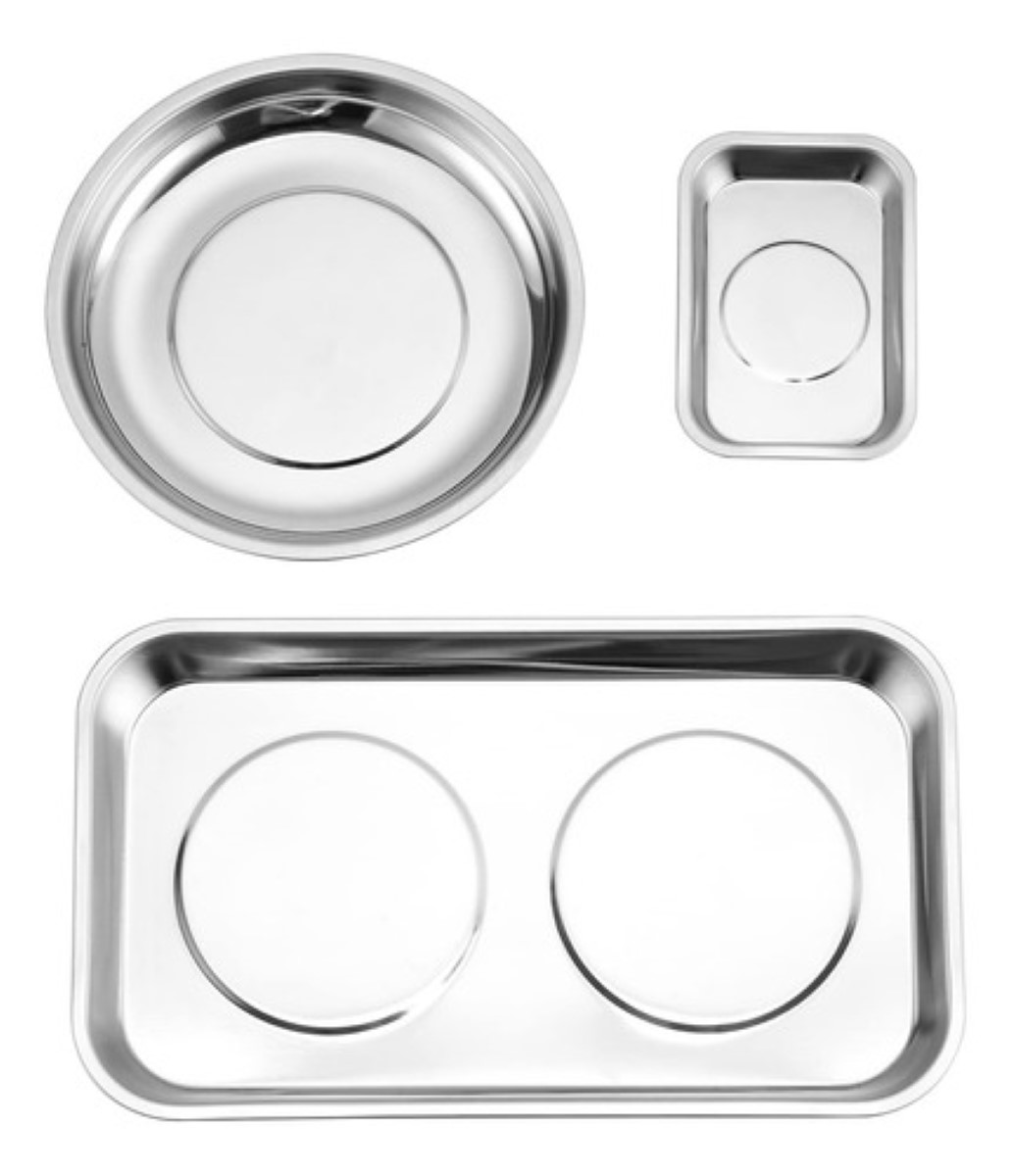 3 Bandejas Charolas Magnéticas De Acero Inoxidable Multiusos PLATA
