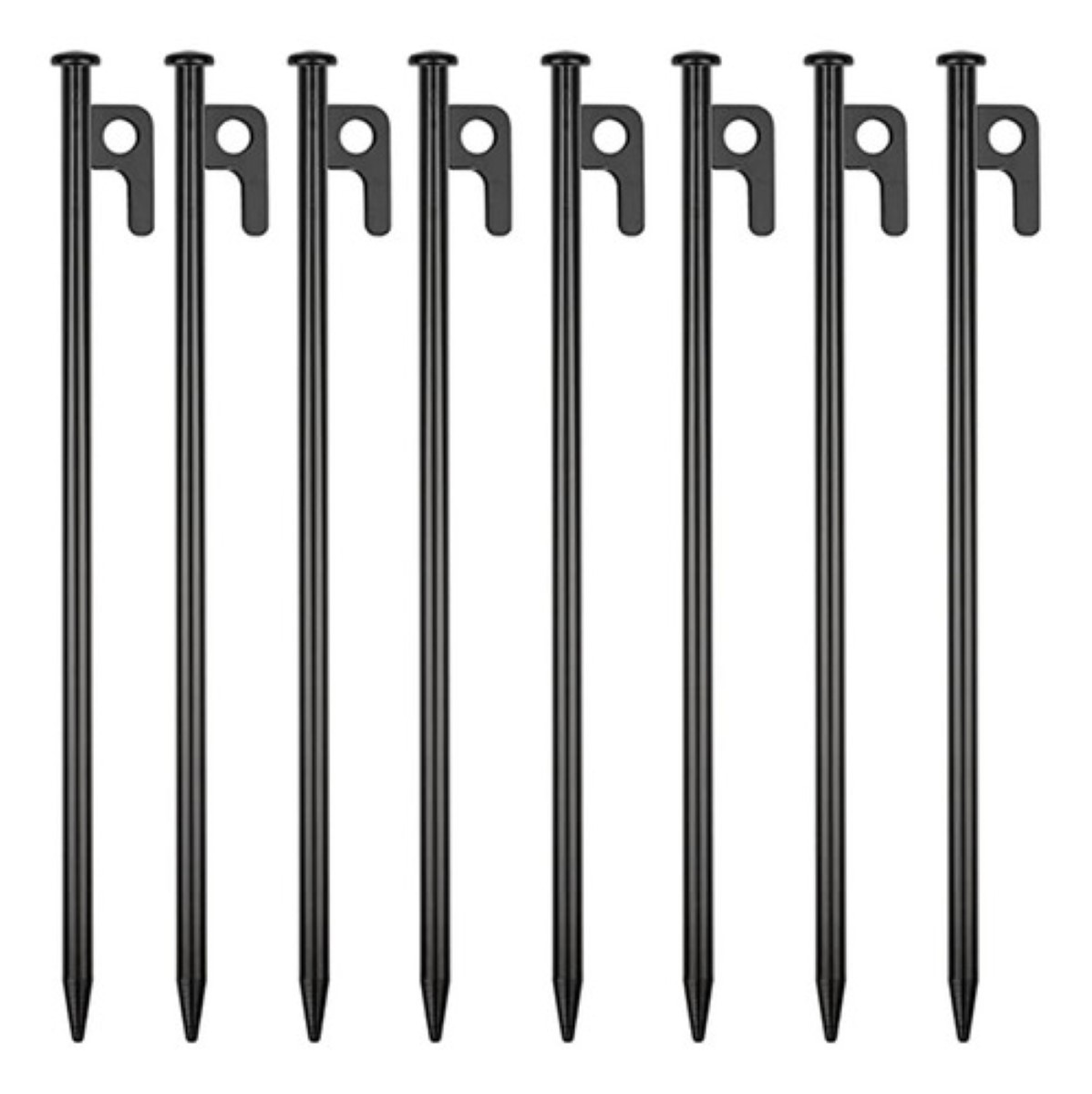Estacas De Acero Resistentes De 30cm Para Tienda, 8 Piezas NEGRO