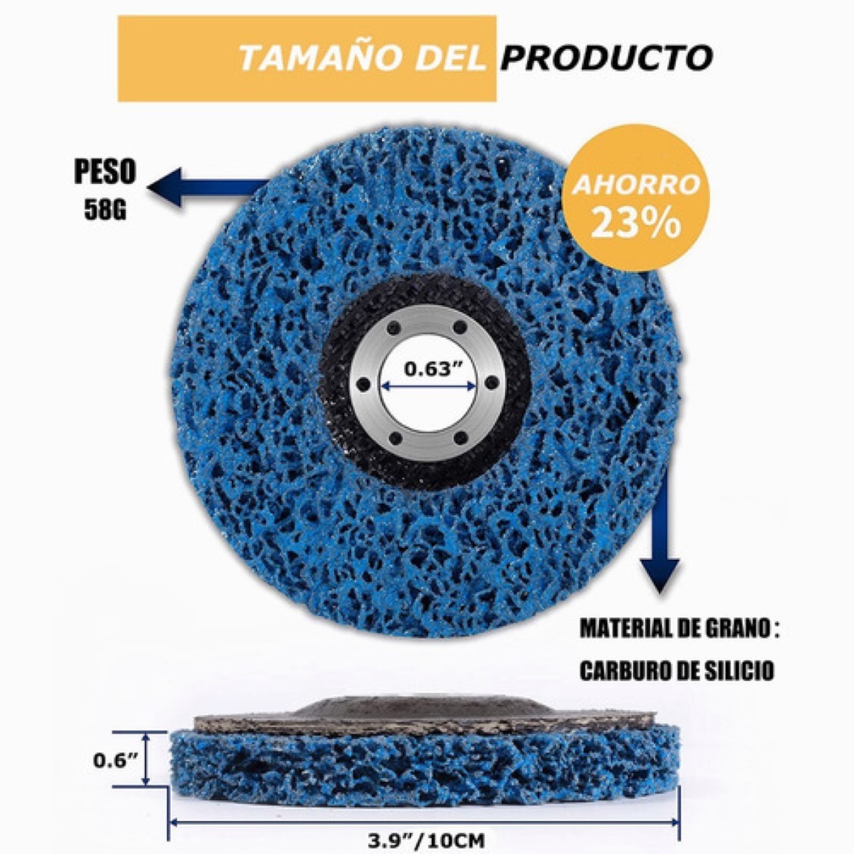 5pcs Discos Abrasivos De Desoxidación Metal Rueda Pulidora AZUL