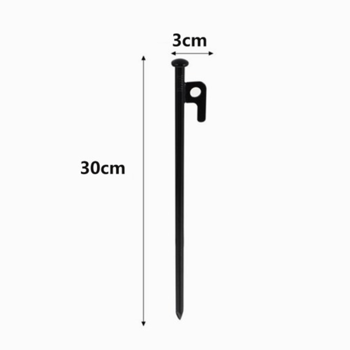 Estacas De Acero Resistentes De 30cm Para Tienda, 8 Piezas NEGRO