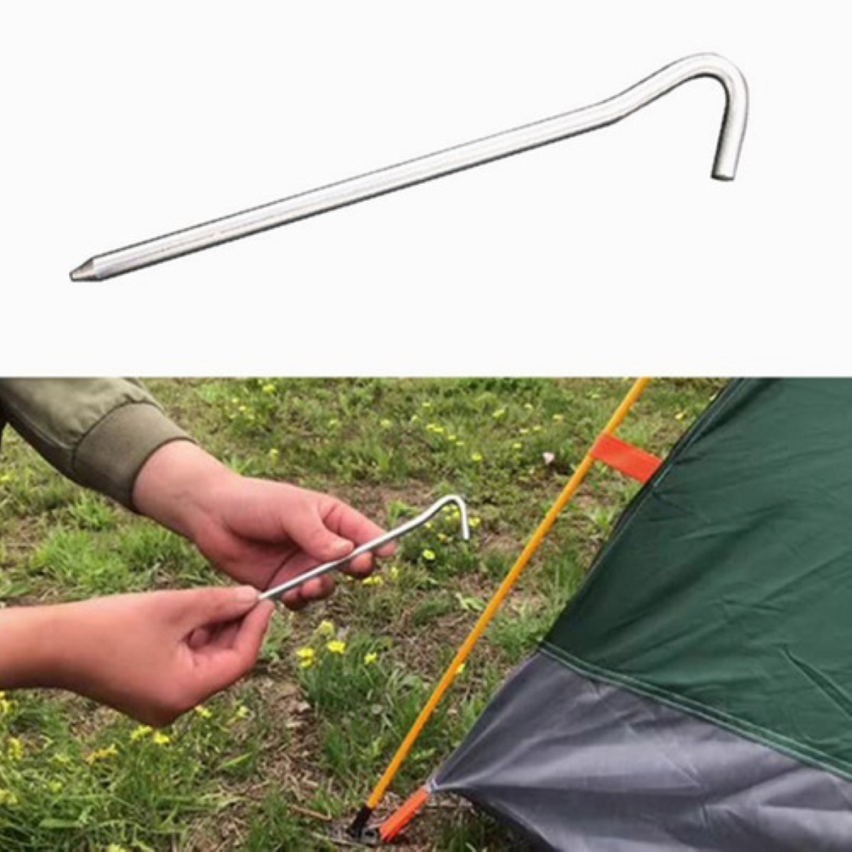 10pcs Estacas Piquetas Para Tienda De Campaña Exterior Suelo PLATA