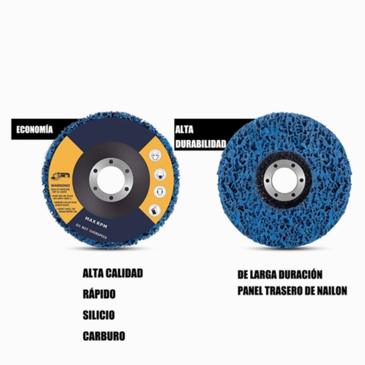 5pcs Discos Abrasivos De Desoxidación Metal Rueda Pulidora AZUL