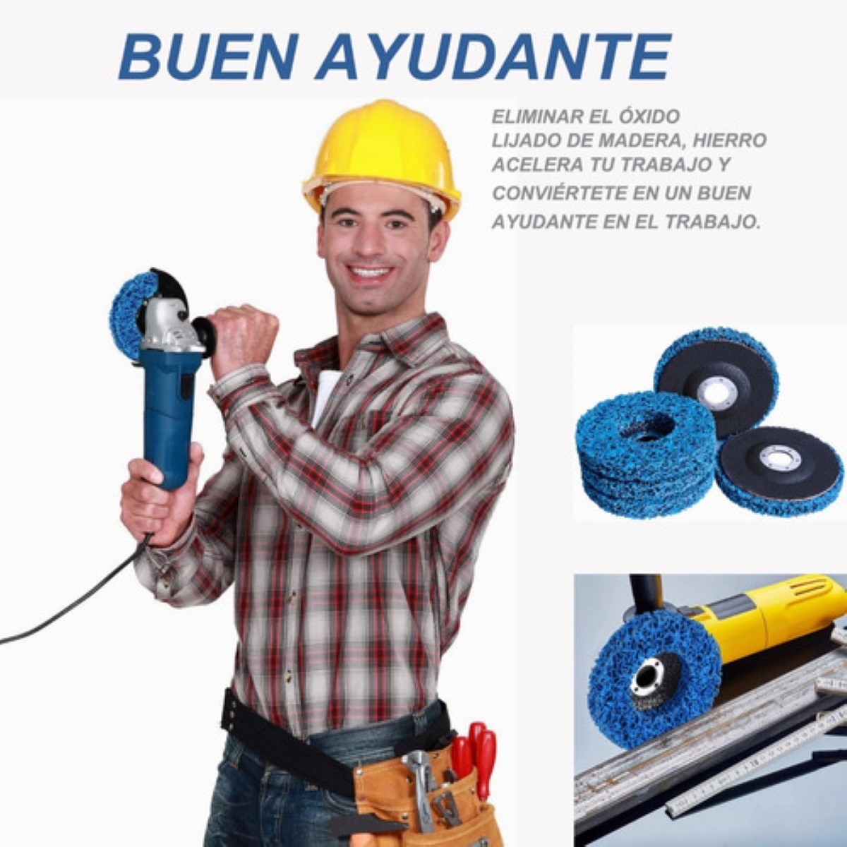 5pcs Discos Abrasivos De Desoxidación Metal Rueda Pulidora AZUL