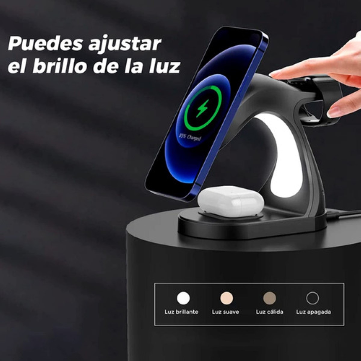 Cargador Inalámbrico 15w Apple Watch Negro