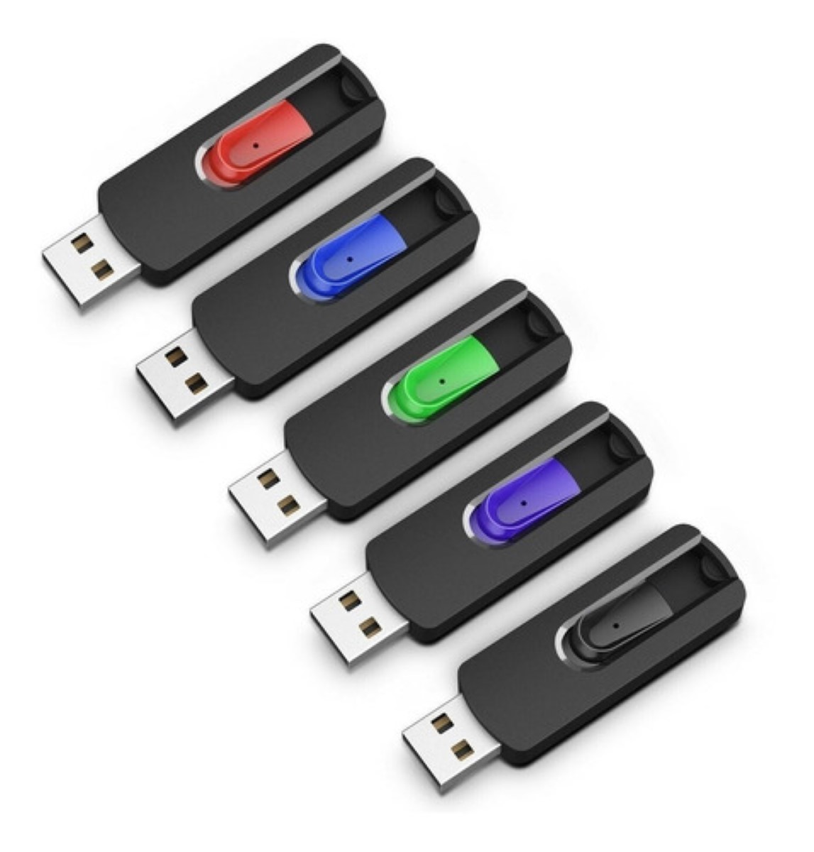 Memorias Usb Topesel 32gb 2.0 Paquete De 5 negro