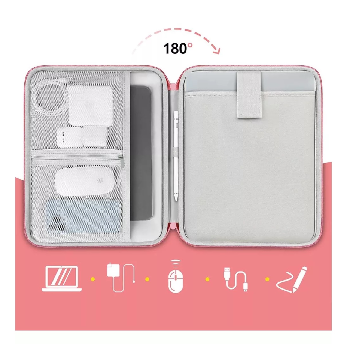 Maletin Para Laptop Impermeable Funda Para Tableta Rosa 10.8-11Plg.