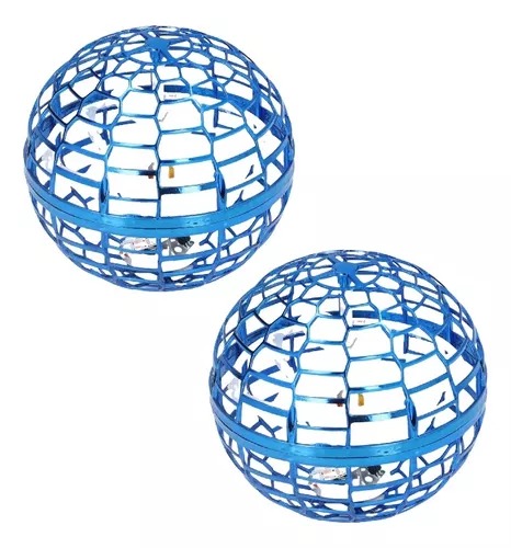 2 Pelotas Voladoras Azules Mágicas Luces Led Giratorias Recargable.