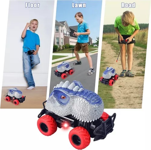 Carrito Dinosaurio Azul De Radio Control Cars Dinosaur Pilas Niñ@.