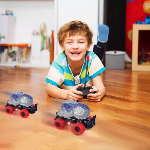 Carrito Dinosaurio Azul De Radio Control Cars Dinosaur Pilas Niñ@.