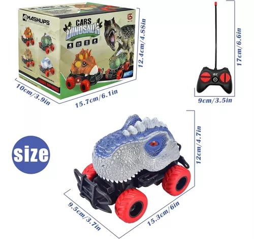 Carrito Dinosaurio Azul De Radio Control Cars Dinosaur Pilas Niñ@.