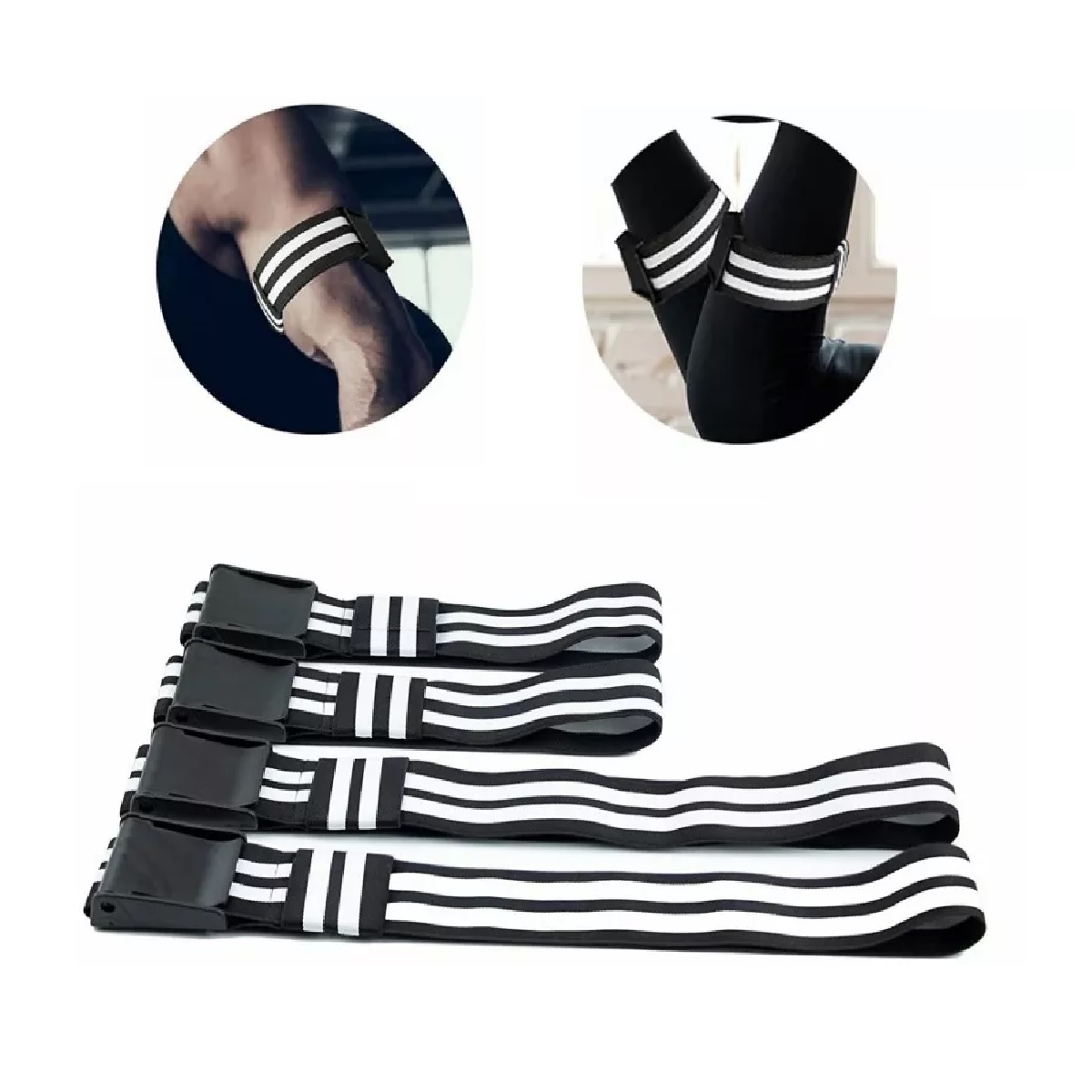 Set 4 Pcs Bandas De Oclusión Restricción Pesas Gym Pierna Brazo.