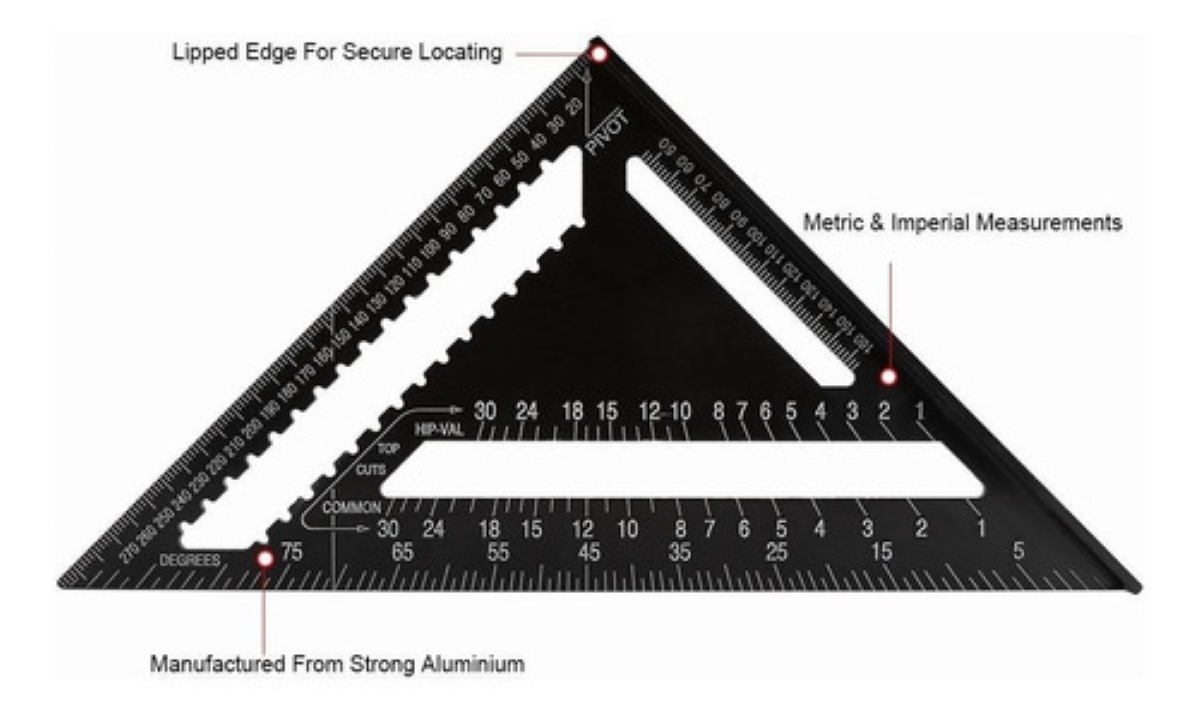 Escuadra Rapida Universal Aluminio 12 30cm Para Carpintero Negro