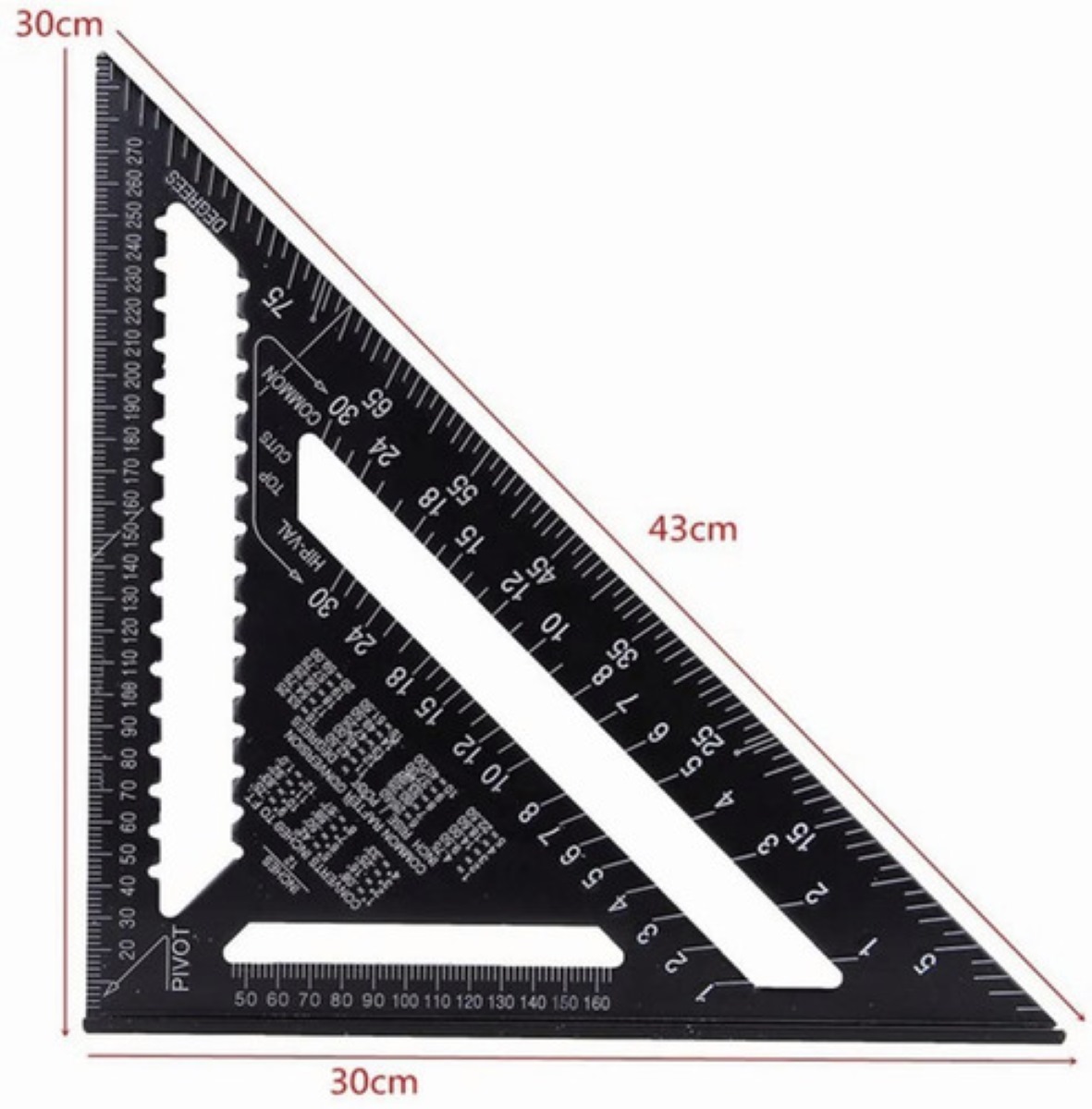 Escuadra Rapida Universal Aluminio 12 30cm Para Carpintero Negro