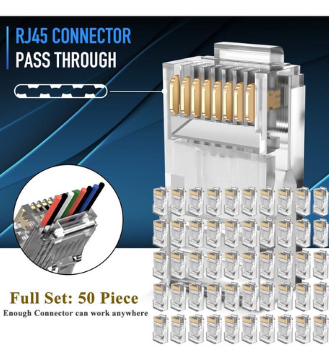 Cable De Prueba Probador Pelacables Rojo Rj11/rj12/cat5 Cat6 azul