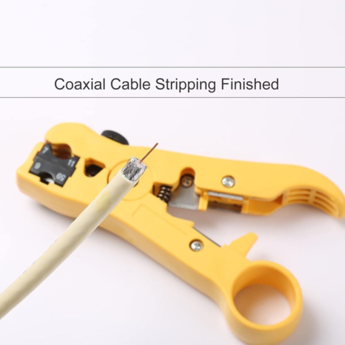 Pinza Peladora De Cables Para Rg, Coaxial Y Utp Mt-505 amarillo