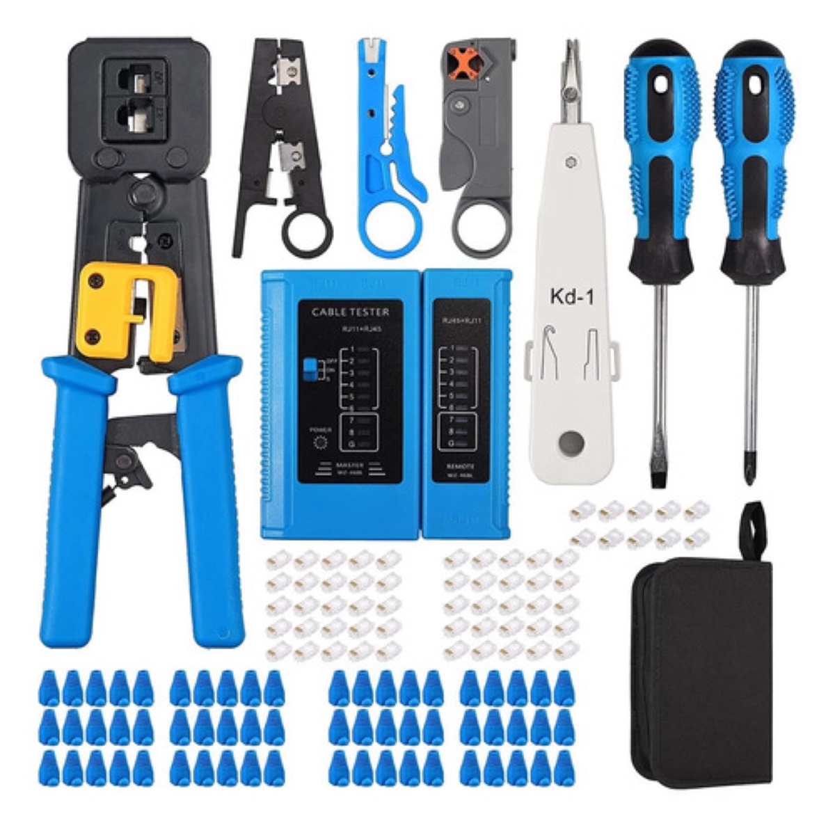 Cable De Prueba Probador Pelacables Rojo Rj11/rj12/cat5 Cat6 azul