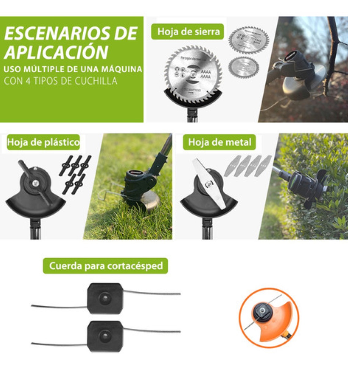 Desbrozadora Electrica Inalámbrica Portátil Podadoras Pasto Negro