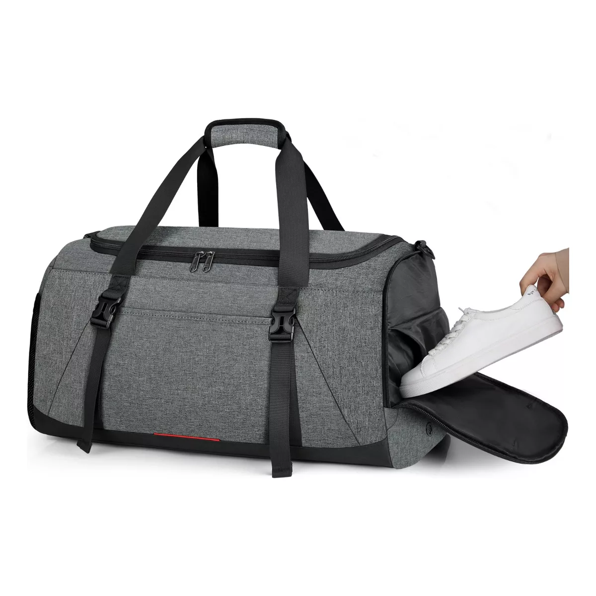 Maleta Deportiva Bolsa Gym Viaje Mochila Fitness Hombre 40l Gris.