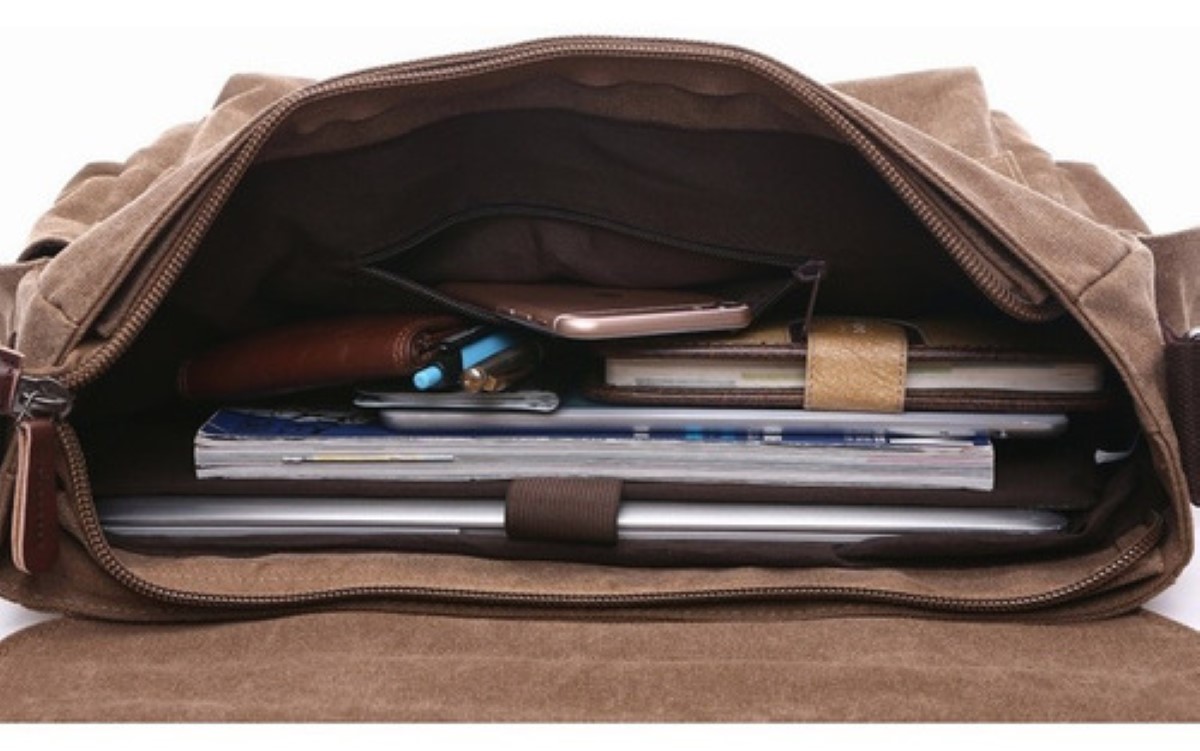 Bandolera Hombre Bolsa De Mensajero De Lona Militar Azul Marino
