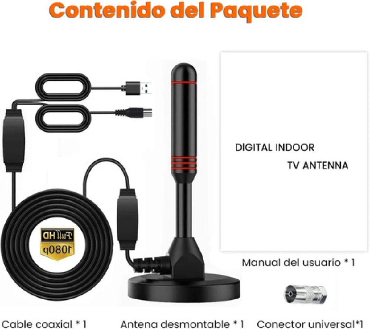 Antena De Tv Digital Para Interiores Antena Hd 4k 1080p