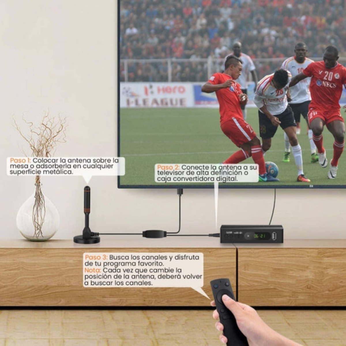 Antena De Tv Digital Para Interiores Antena Hd 4k 1080p