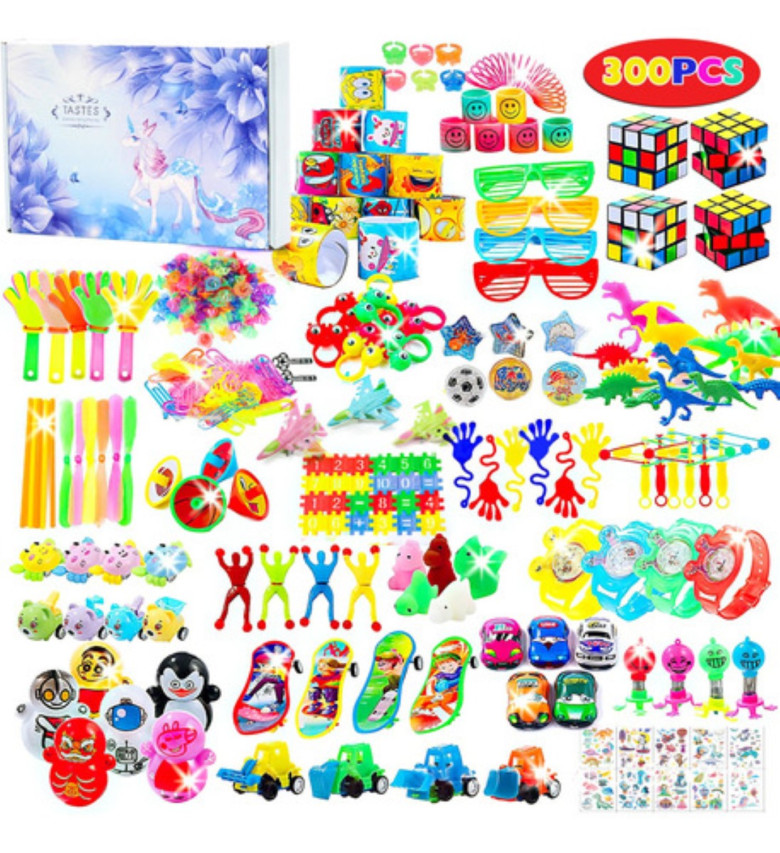 300 Piezas De Fiesta Para Niños,juguetes Para Piñata colores 