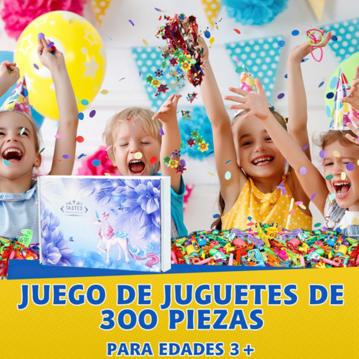300 Piezas De Fiesta Para Niños,juguetes Para Piñata colores 