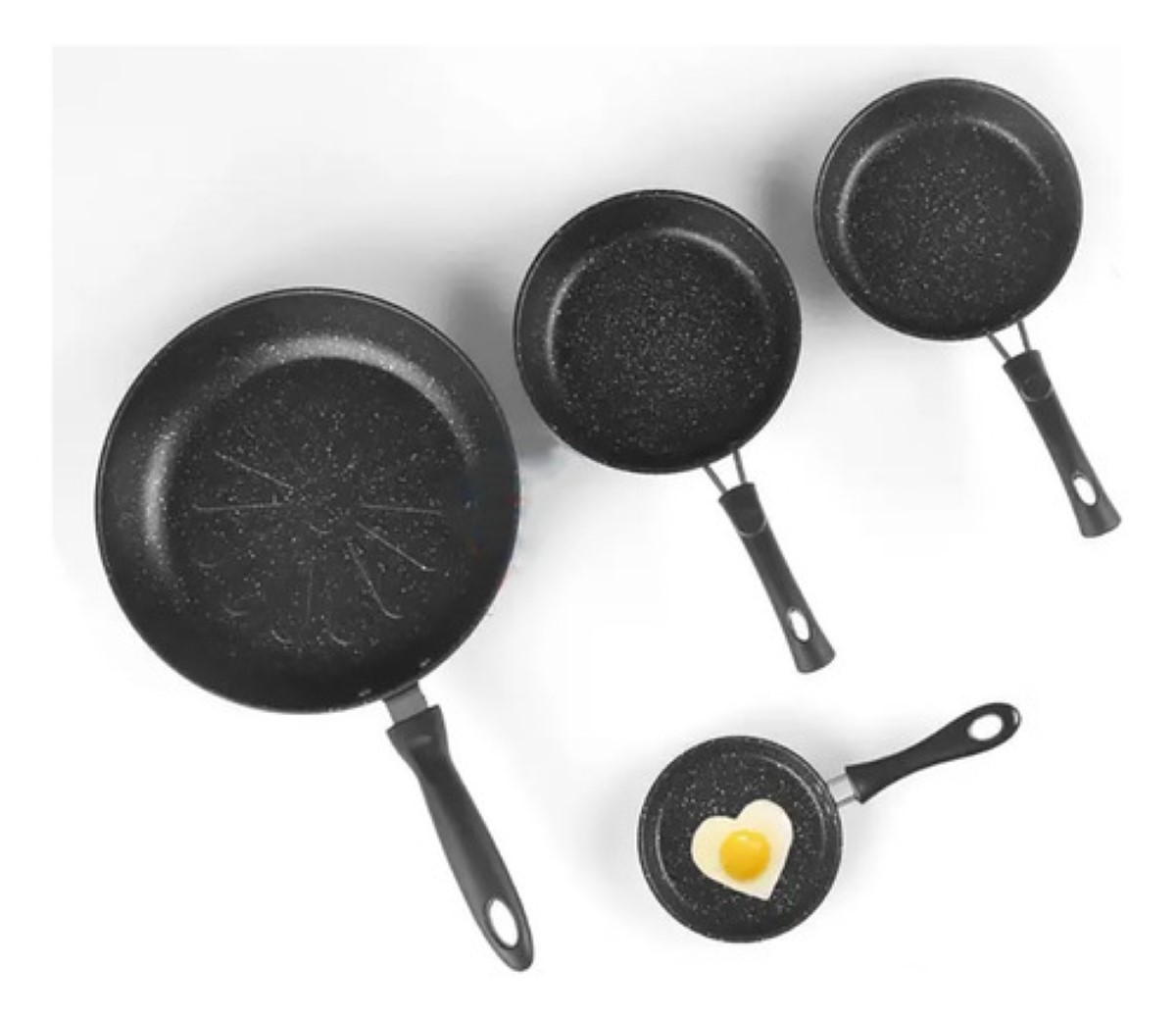 Sartenes Maifan Sartén De Piedra Antiadherente,4 Piezas Negro.