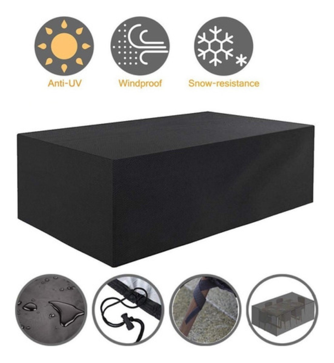 Más Vendido Cubierta Mesa Jardin Funda Para Muebles Exterior negro