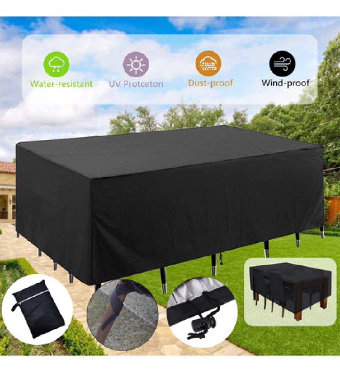 Más Vendido Cubierta Mesa Jardin Funda Para Muebles Exterior negro