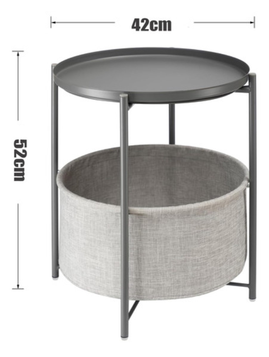 Mesas Lateral Mesa Auxiliar Mesita De Noche Metal Plegable gris