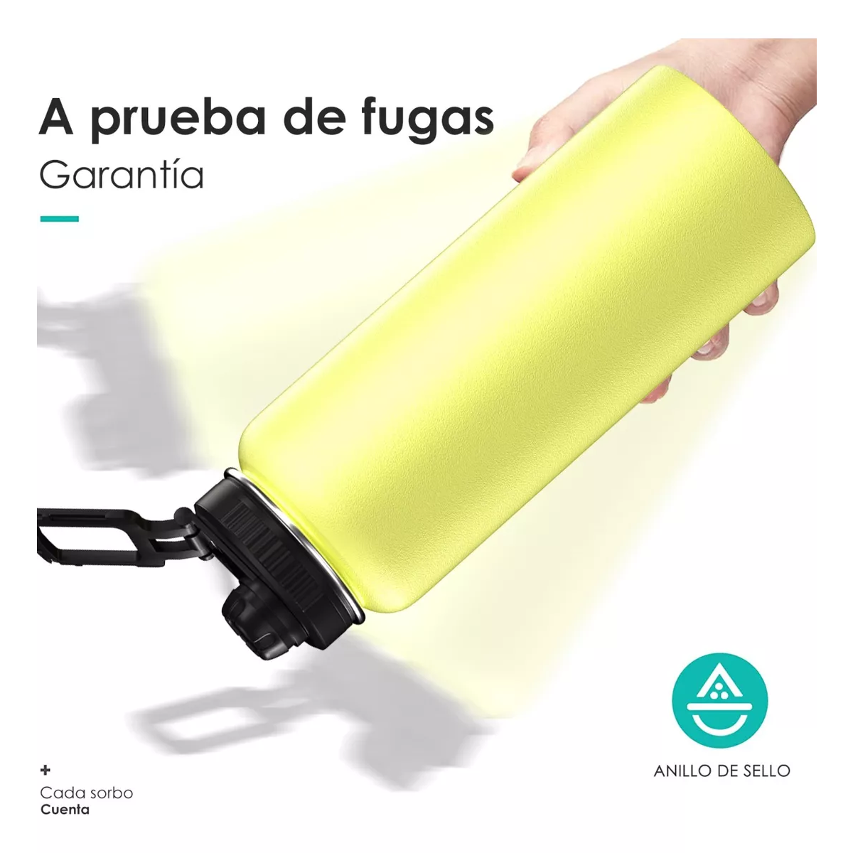 Botella De Agua Fría/caliente De Acero Inoxidable De 1.2 L Amarillo.