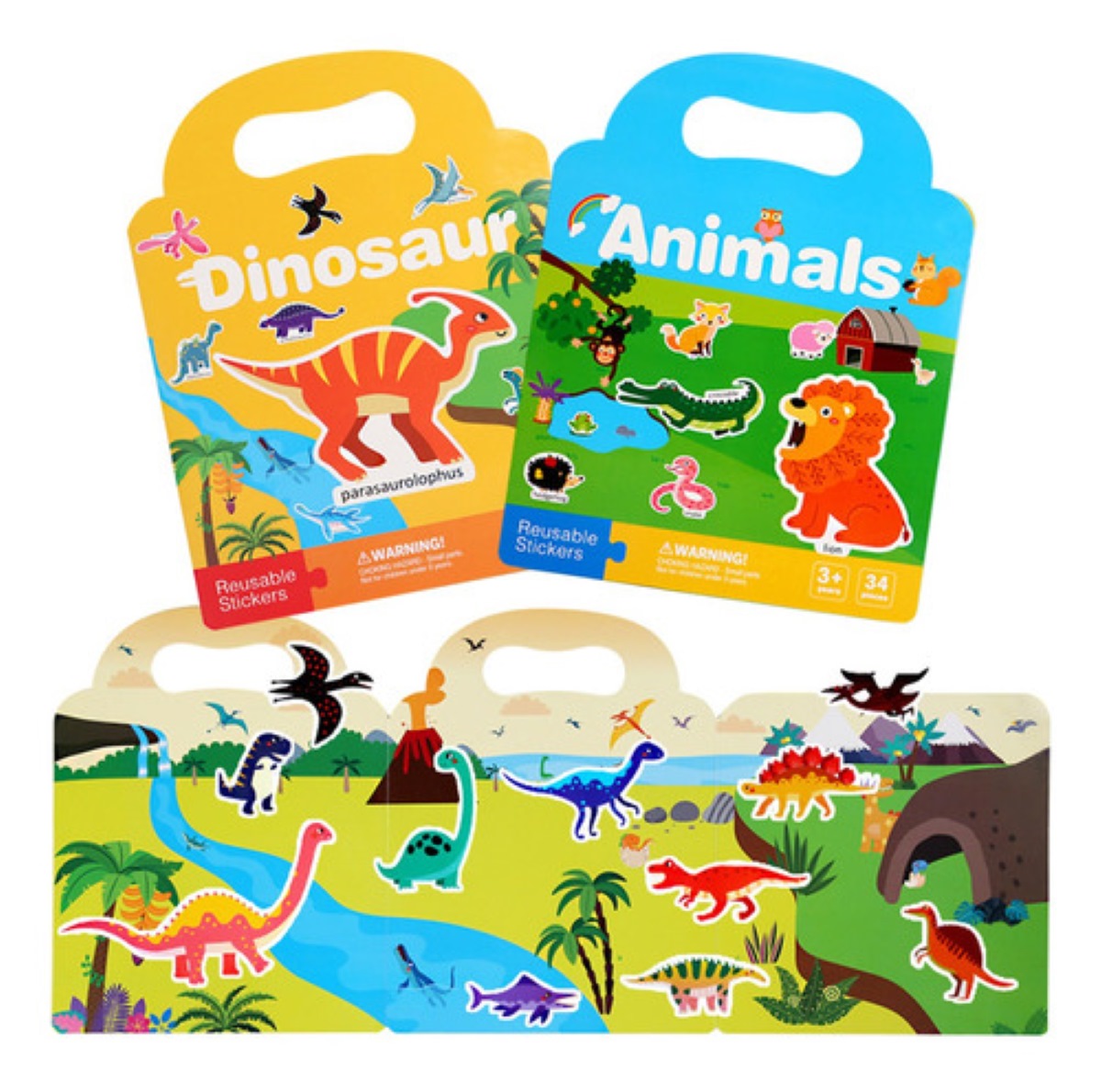 Set De 6 Libros De Pegatinas Reutilizables 3D – 340+ Pegatinas De Burbujas Con Temáticas De Monstruos, Insectos Y Polar