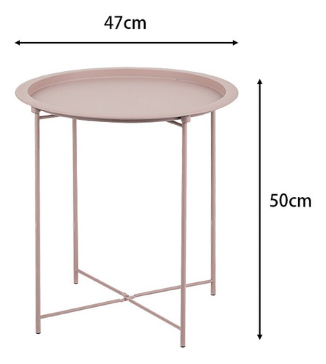 Mesa Auxiliar Moderna De Metal Extensible rosa