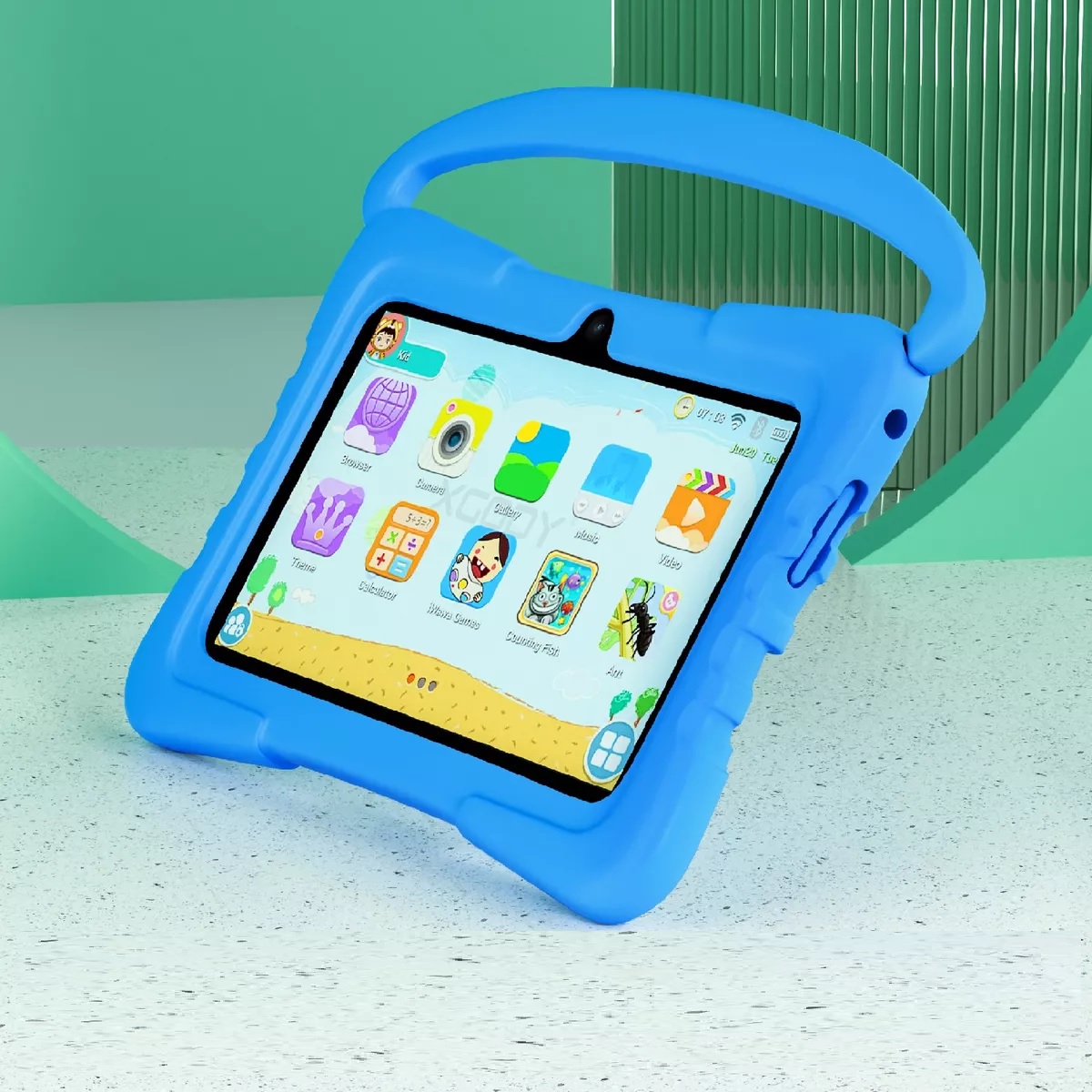 Tableta 7 Pulgadas Para Niño Android 12 32gb Memoria Azul.