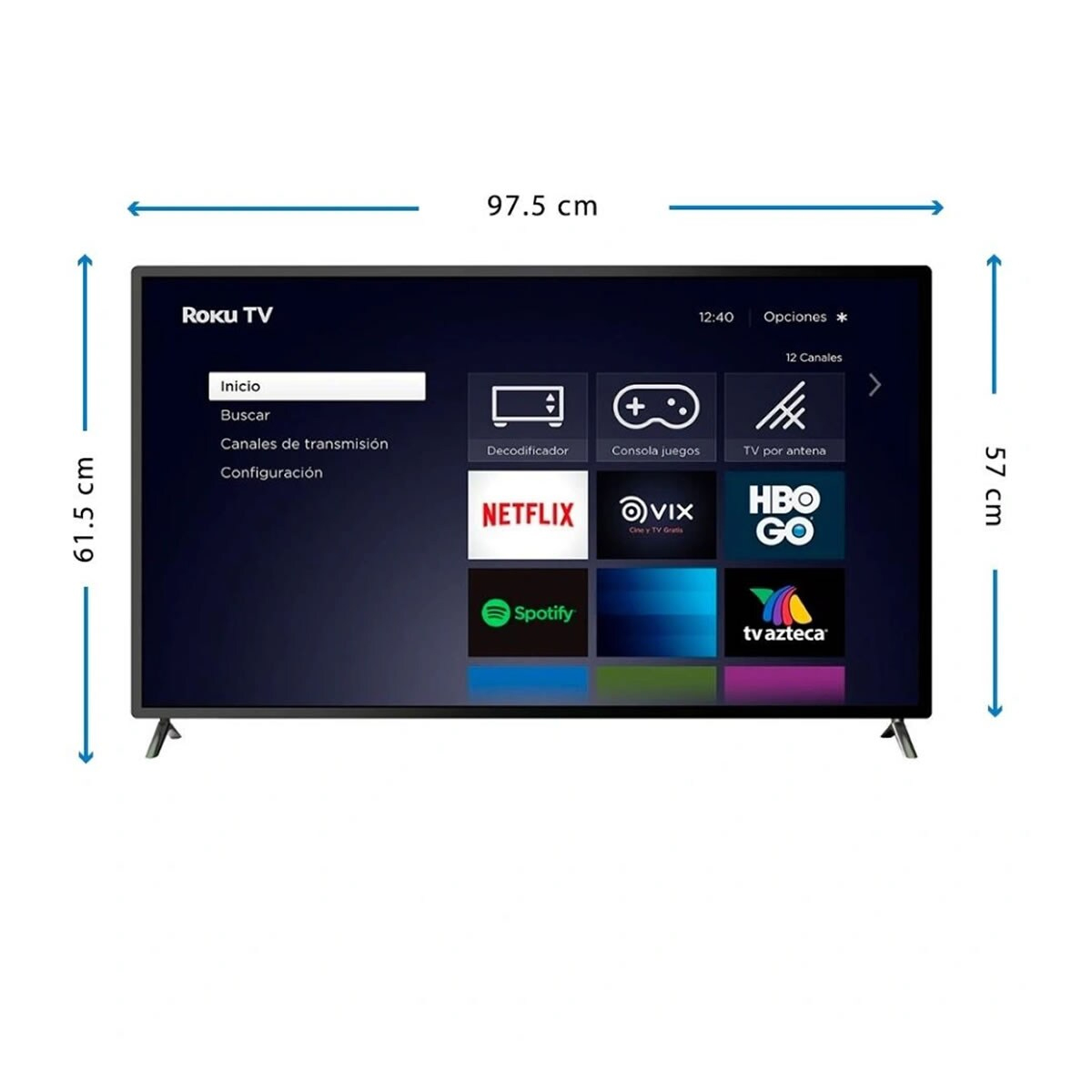 Pantalla Tv JVC 43 pulg Roku Smart tv Full Hd usb hdmi netflix