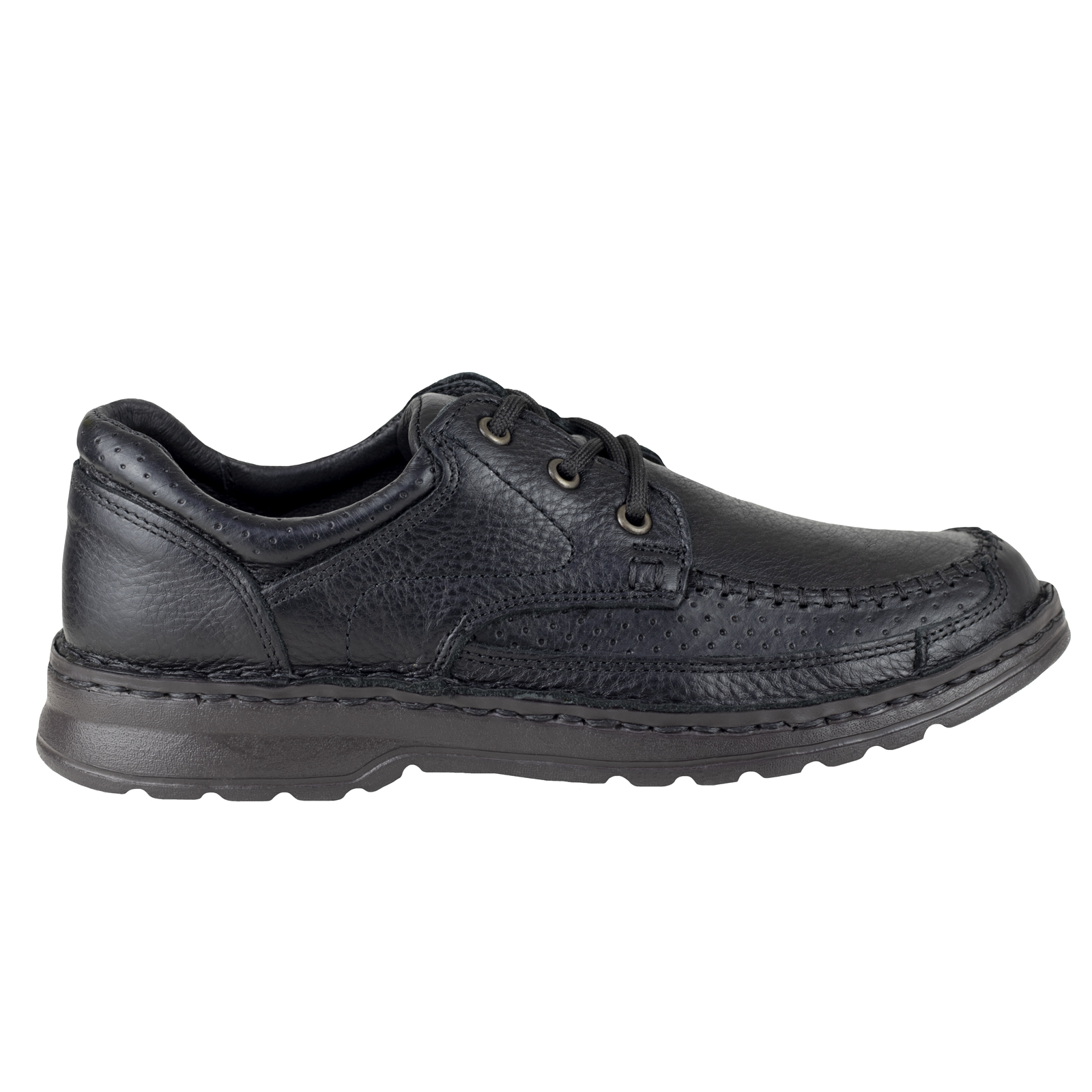 Zapato Derby Hombre Confort Piel Graneada Lobo Solo 9653 Negro.
