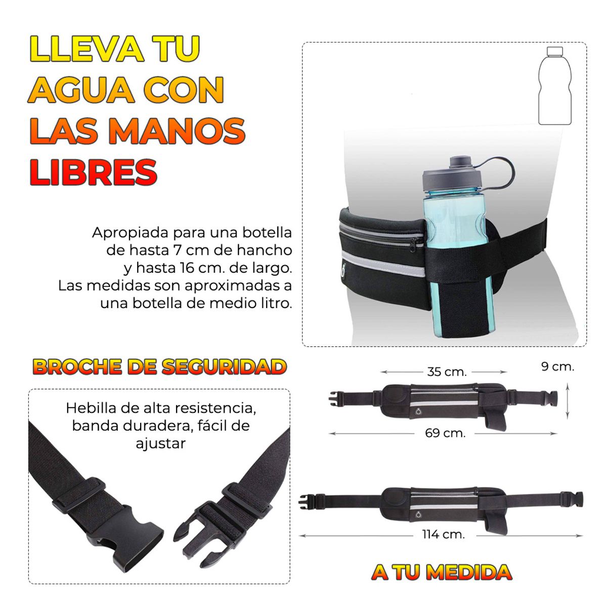 Cangurera Deportiva Unisex Impermeable Colores Varios.