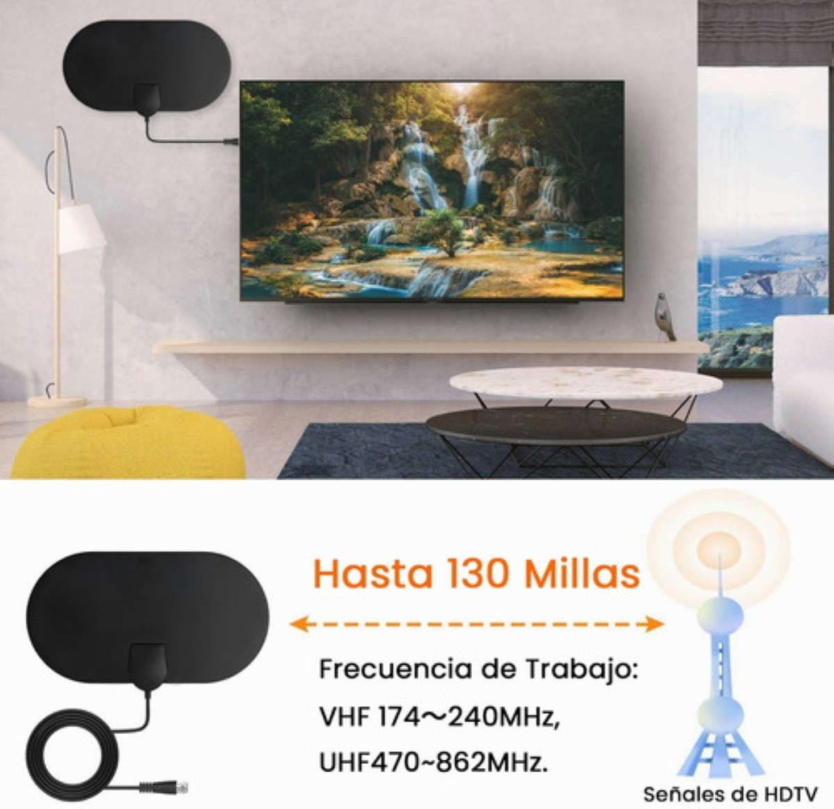 Antena De Tv Digital Para Interiores Antena Hdtv 4k 1080p