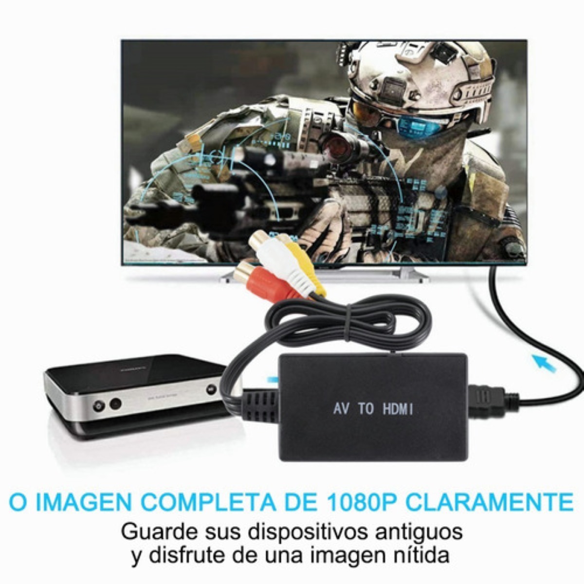 Convertidor Av A Hdmi, Adaptador Compuesto A Compatible Con